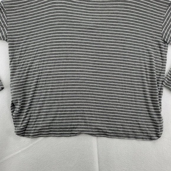 AMERICAN EAGLE Shirt Women's Long Sleeve V-Neck Striped Gray Large - Picture 10 of 12